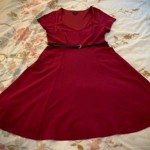 Red Ponte Skater Dress